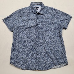 Michael Brandon Slim Fit Button Down Shirt Mens Medium Cotton Blue Floral Hawaii