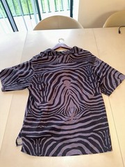 Rhude Shirt Collared Button Down Short Sleeve Zebra Black Gray New Mens M