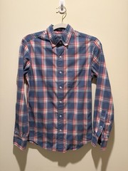 J. Crew Flex Washed Button Down Collar slim fit, X Small, red white blue plaid
