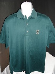 LOT 10 – FAIRWAY & GREENE STRIPED/SOLID 100% COTTON S/S POLO SHIRT W/LOGOS SZ. M