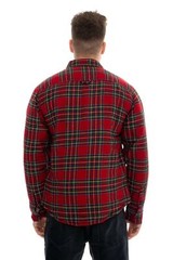 Mens Flannel Quilted Shirt Lined Padded Lumberjack Work Casual Fleece Heavy Top