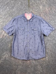 Tommy Bahama Jeans Mens Shirt Sz L Palm Tree Print Island Vacation Country Club