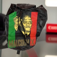 RARE Vintage 90s Malcom X Leather Patchwork Duffle Style Backpack 15” Drawstring