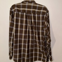 Eddie Bauer Men’s Flannel Shirt Brown Plaid, Long Sleeve, Classic Fit, Size L