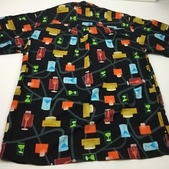 M.E. Sport Cocktail Mixed Drinks Martini Wine Rayon Men’s Hawaiian Shirt Med M