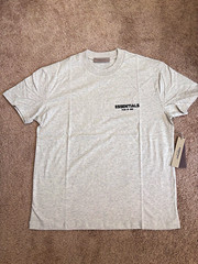 Fear of God ESSENTIALS Logo Tee Gray Cotton Crew Neck Short Sleeve Men’s S