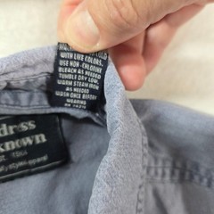 Address Unknown Button Down Shirt Mens Large Blue Short Sleeve Cotton Utility