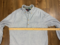 The Nutter Chubbies Linen Blend Popover Shirt USA Blue Mens Small