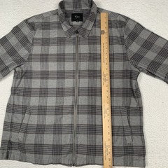 Rails Jaque Full Zip Button Down Shirt Jacket Mens XL 100% Cotton Flannel Gray