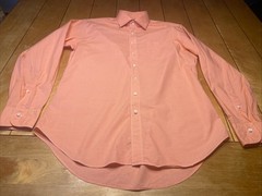 Sid Mashburn Shirt Mens Large Light Orange Long Sleeve Pocket Casual 100% Cotton