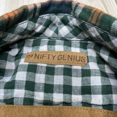 Nifty Genius Plaid Cotton Flannel Button Down Shirt Multicolor Mens Size Large