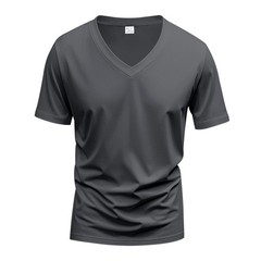 Summer solid color V-neck undershirt men’s short sleeve crew neck fashion top