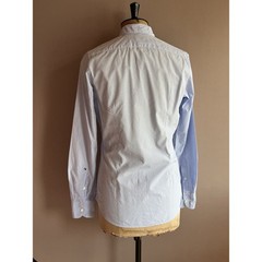 Glanshirt Slowear Shirt Mens Size 39in 15.5cm Blue Micro Check Cotton Italy