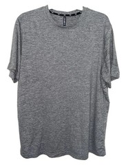 LEG3ND Men’s Gray Solid Crew Neck Short Sleeve Knit T-Shirt Regular Size L