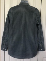 ARROW EUC Button-down Blue White Navy Beige Plaid Cotton Poly L