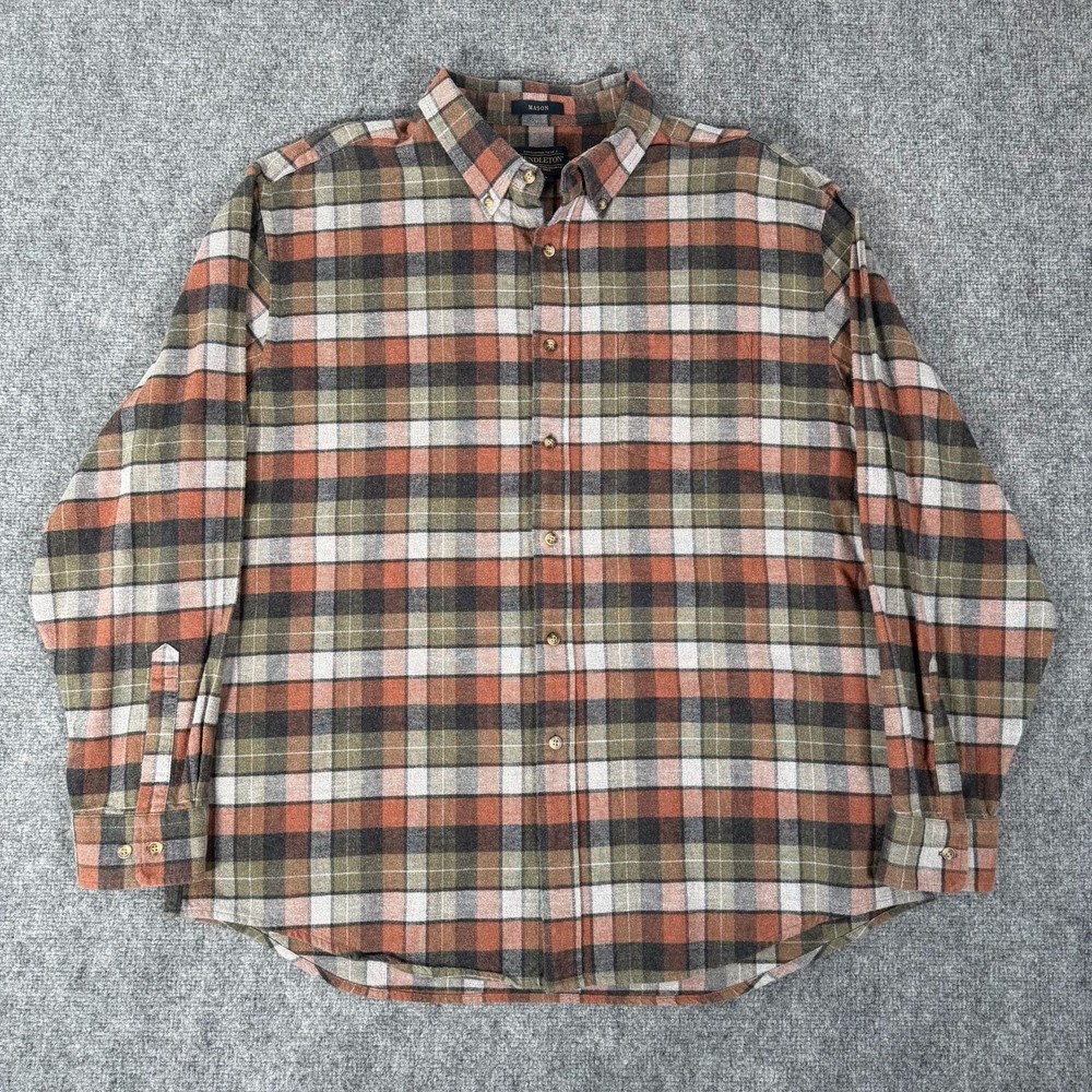 Pendleton Mason Plaid Flannel Button Down Long Sleeve Shirt