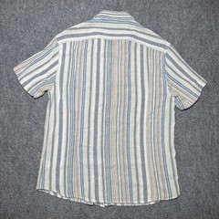 Corridor NYC Camp Shirt Men Medium Pastel Stripe Short Sleeve Modern Preppy Knit