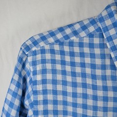 Cremiux Classics Gingham Mens Button-Down – Size Large – Blue and White Coastal