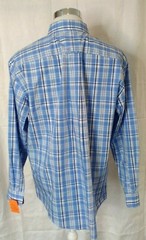 Orvis Button Front Button-Down Collar L/S Plaid Shirt Men’s Large Blue INV#J1244