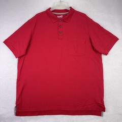Duluth Trading Men’s Polo 2XL T Red Short Sleeve Shirt Cotton Relaxed Fit Knit