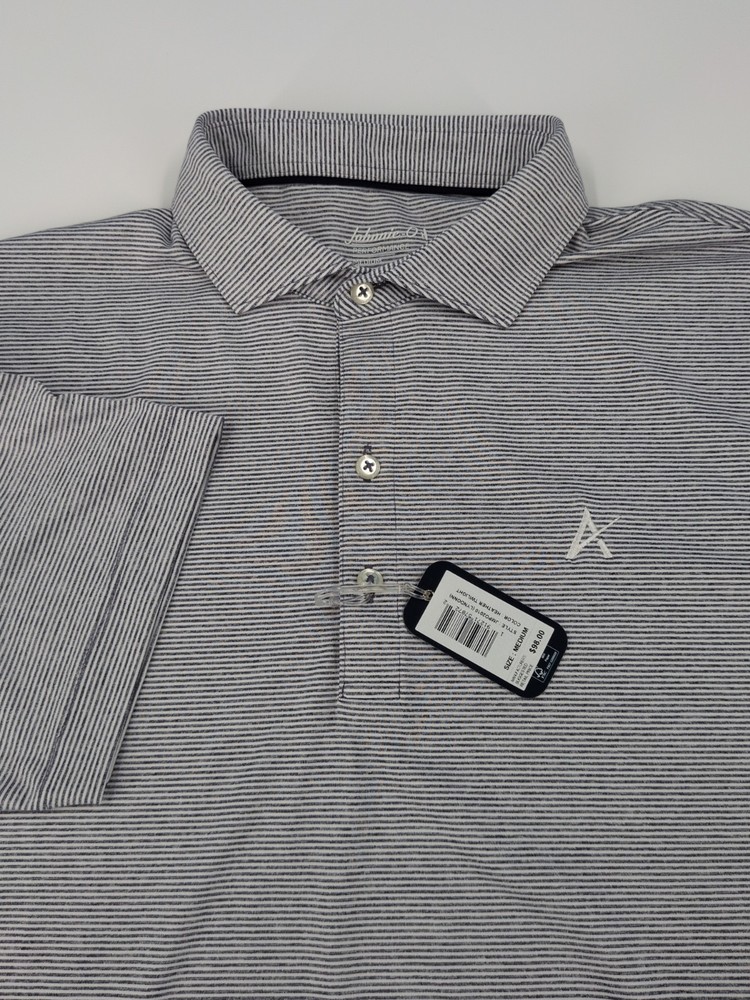 Johnny -O Men’s Performance Jersey Polo Lyndonn Blue Stripe Men’s Sz Medium NWT