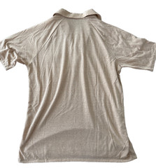 Vintage Men’s Silver Fox Retro Collared Polo – Peach/Cream – Large (Slim)