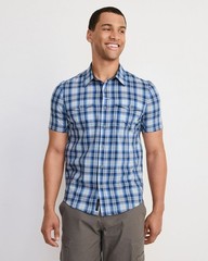 Jockey Outdoors by Luke Bryan Short Sleeve Utility Shirt, marina plaid