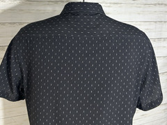 7 Diamonds RENZO Stretch Button Down Pocket Black Shirt LARGE Mens SMK-8180