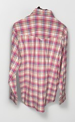 Cowboy Classix Western Button Down Shirt Pink Plaid 100% Cotton L