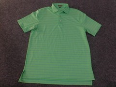 Peter Millar Polo summer comfort large e4 green mens striped golf stretch