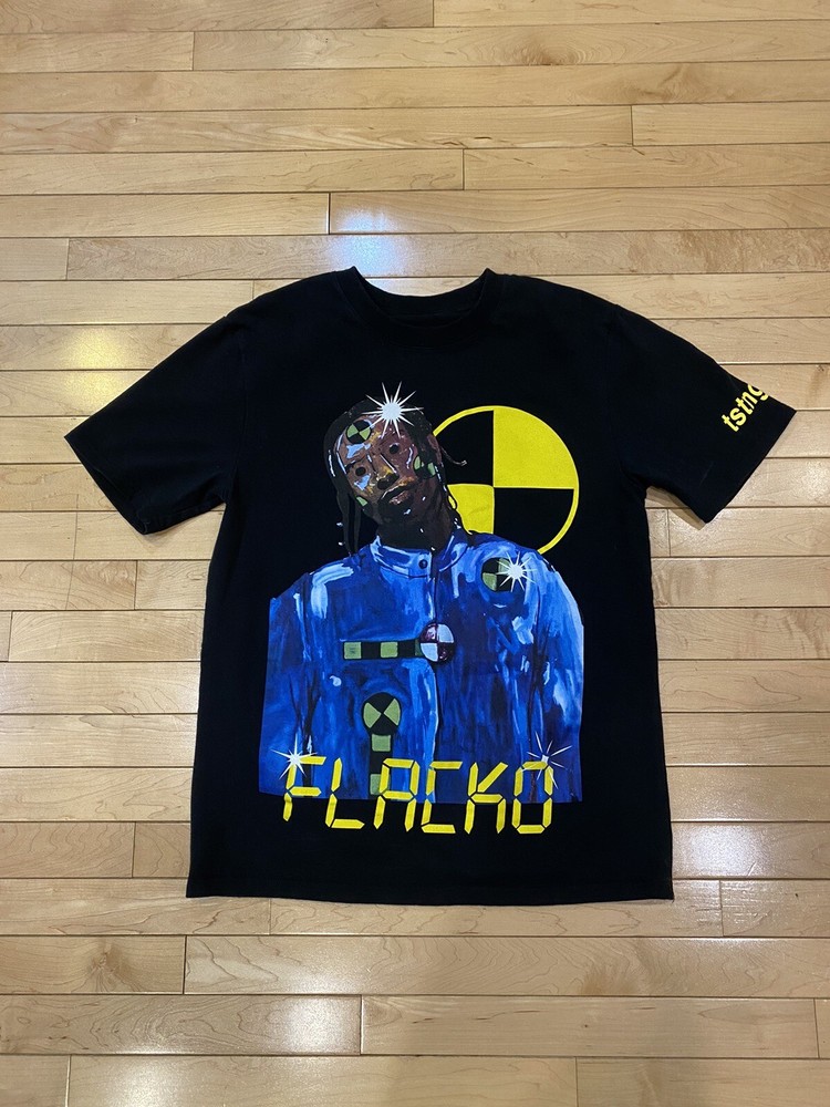 ASAP Rocky Testing Flacko Crash Dummy Rap Tee Shirt Size Lg Black A$AP 2019 Tour