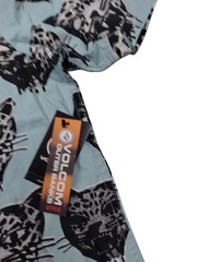 Volcom Outer Banks Shirt Blue Button OBX Short Sleeve Leopard Netflix Mens Large