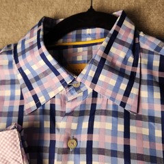 Robert Talbott Button Down Mens Large Blue Purple Check Excellent Carmel Shirt