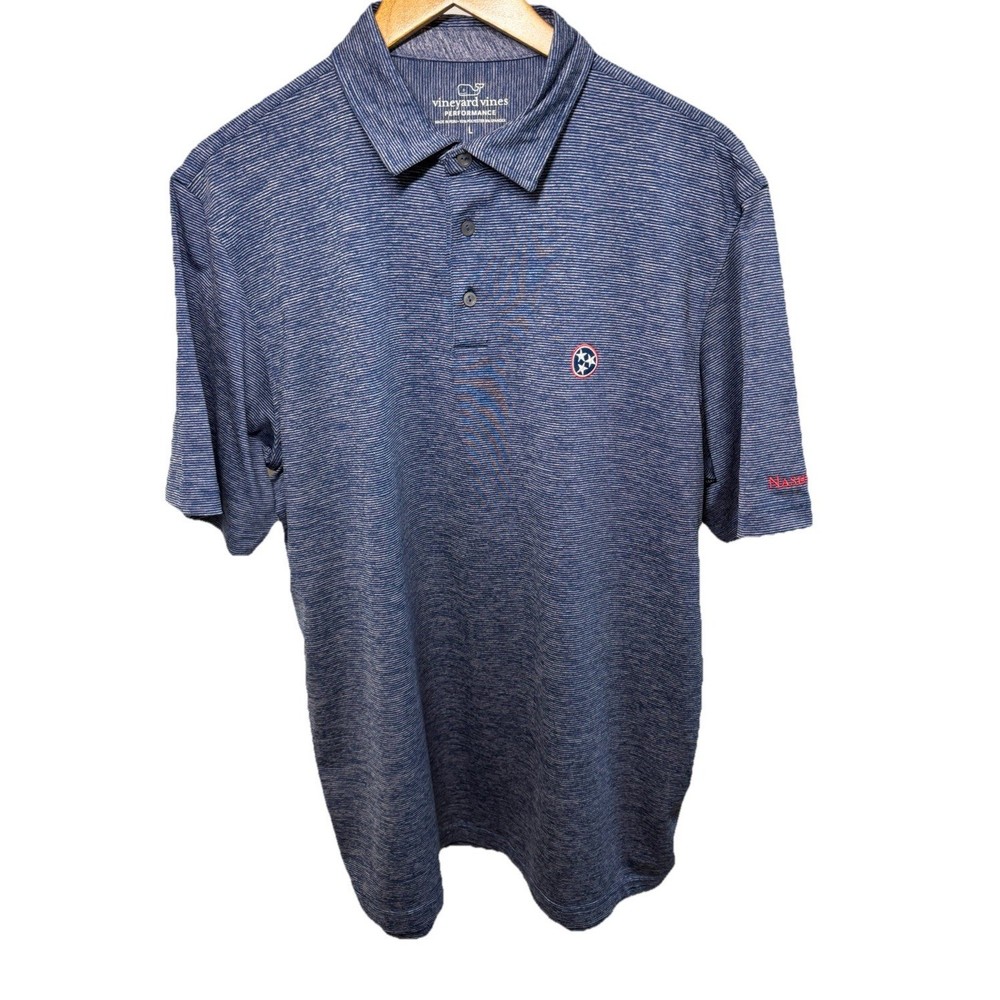 Vineyard Vines Performance Golf Polo Shirt Mens Large Blue Nashville Tennessee