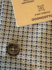 NWT BUGATCHI OoohCotton® L Multi-Circle Print Stretch Knit Sport Shirt Blue A15