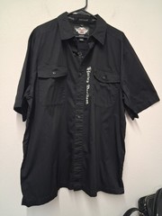 Vintage Harley Davidsons Short Sleeve Embroidered And Print Pockets