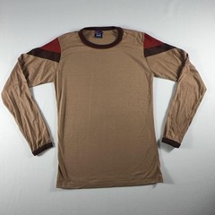 Vtg Esprit Shirt S Brown Colorblock Ringer Long Sleeve Tee USA NOS 70s