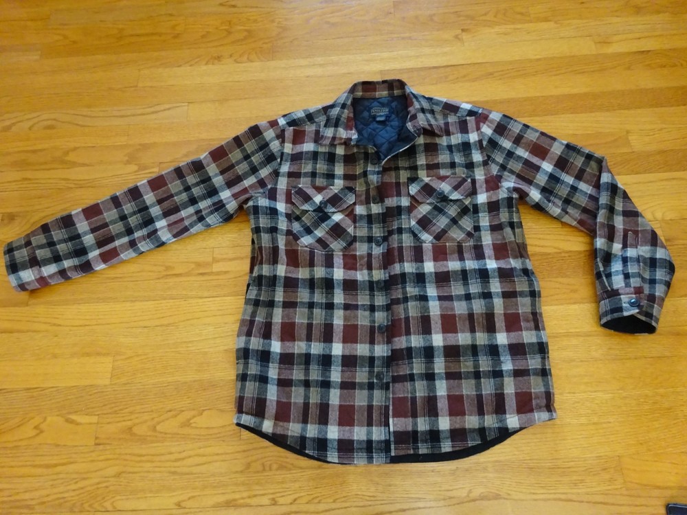 VTG Pendleton Woolen Mills Button Up Shirt Men L Flannel Plaid Virgin Wool