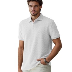 Solid Jacquard Slim Lapel Polo