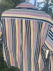 Men’s Button Down. Mid Weight All Cotton. Medium. Classic. Colorful Striped M