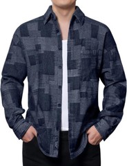 Plaid Patchwork Japanese Amekaji Boro Sashiko Wabash Stripe Workwear Denim Shirt