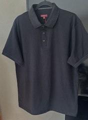 Consequence Men’s Polo Shirt Black/ Rhinestone luxury Pattern Size L