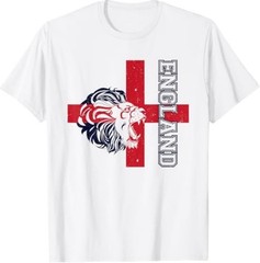 England Lion Red Cross World Cup Football T-Shirt