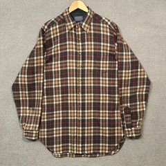 Pendleton Woolen Mills Flannel Button Up Shirt Men’s Large Tall Plaid Wool READ