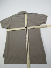 IZOD Lacoste Polo Shirt Mens Medium Blue Alligator Tag Green Logo Brown Preppy