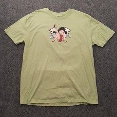 Betty Boop T Shirt Mens XL Green Feeling Aces Cards Dice Retro 30s Gambling