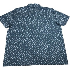 Aurora Men’s Large Performance Button Up Camp Shirt Blue Floral Resortwear
