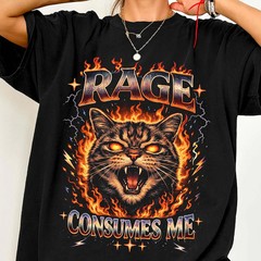Comfort Tee Rage Consumes Me Cat Funny Meme Graphic Soft Shirt