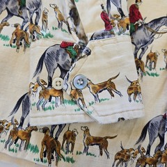 VTG 70s Gant AOP Equestrian Horse Hunting Print Long Sleeve Button Shirt Mens M