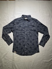 NWT Western Pearl-Snap Button Collared Shirt | Aloha Lava Rock Print | Men’s S